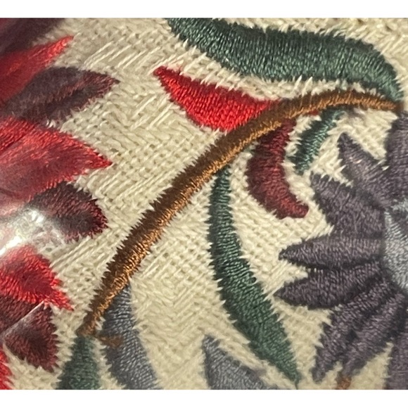 Anthropologie Paz Beaded Slides Red and White Floral Embroidered Mules SZ 8 NWT - Picture 7 of 11